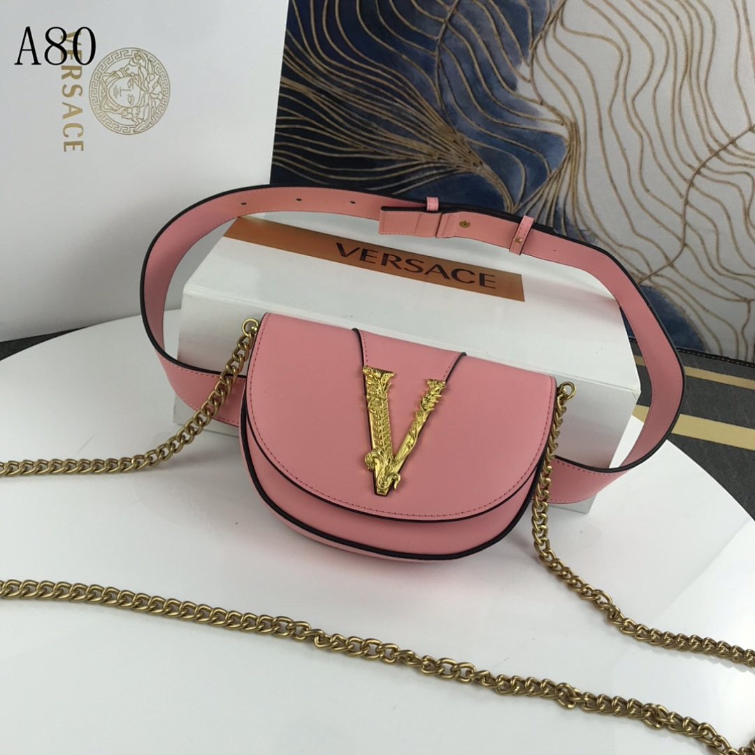 Versaci A80 Pink Leather Crossbody Bag #473