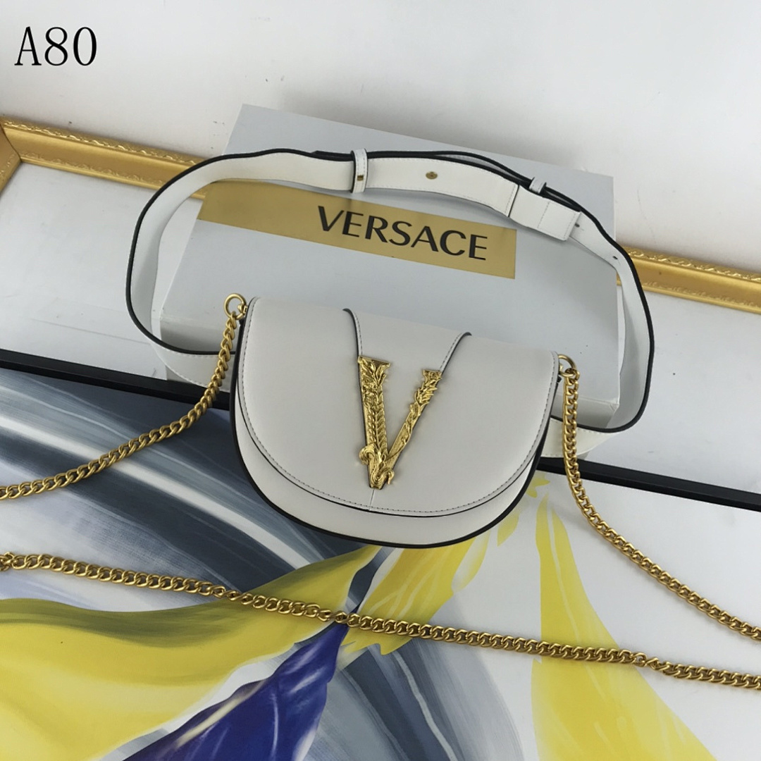 Versaci A80 White Leather Shoulder Bag #470