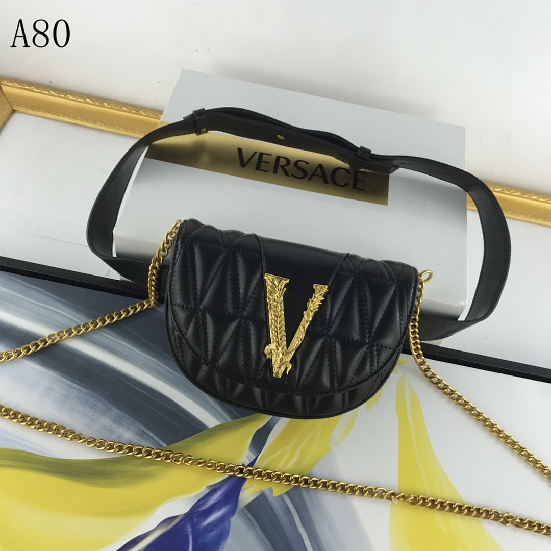 Versaci A80 V Logo Quilted Crossbody Bag #468