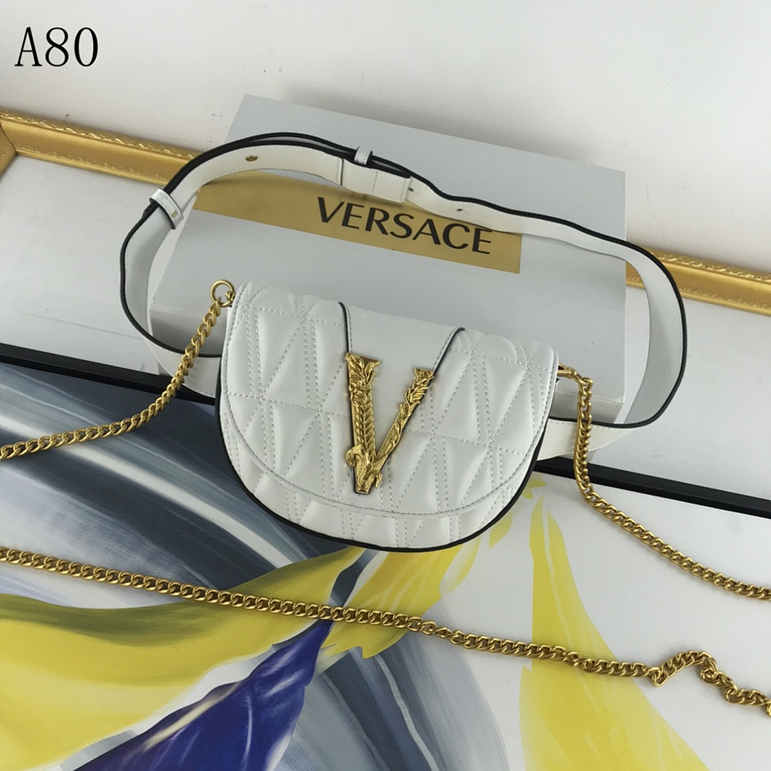 Versaci V Logo Quilted Crossbody Bag #466