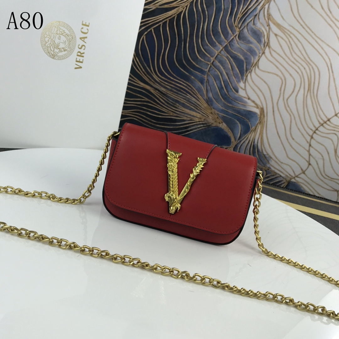 Versaci A80 V Logo Chain Shoulder Bag #462