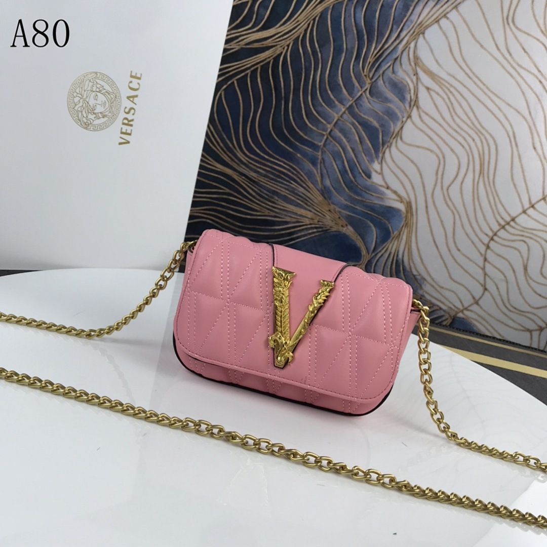Versaci A80 Pink Quilted Crossbody Bag #458