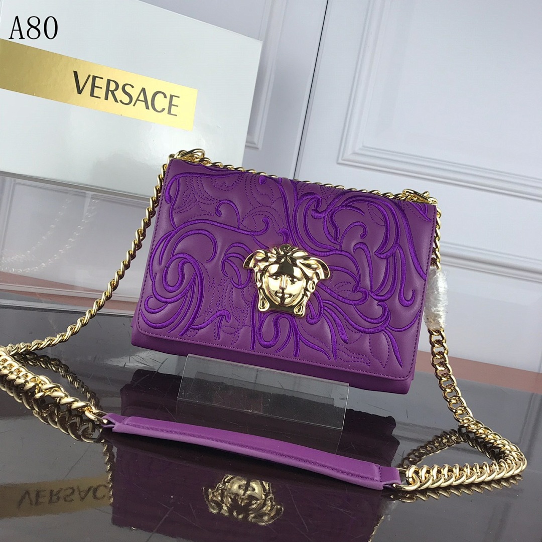 Versaci A80 Medusa Embossed Leather Shoulder Bag #451