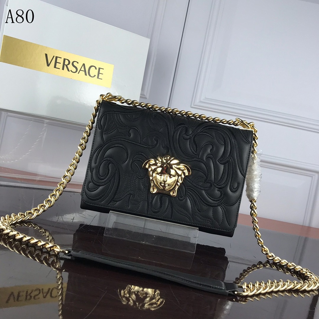Versaci Medusa Embossed Leather Shoulder Bag #450