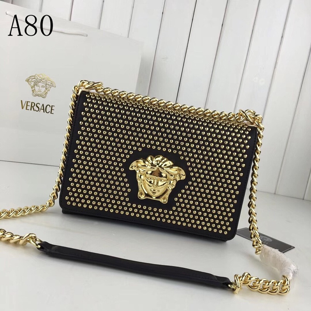 Versaci A80 Medusa Studded Crossbody Bag #443