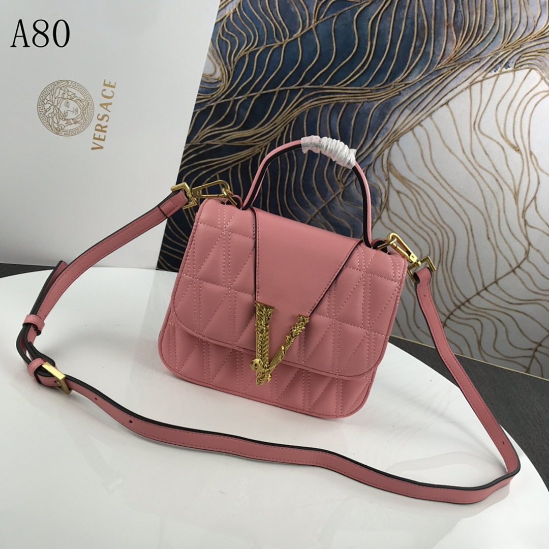 Versaci A80 Pink Quilted Crossbody Bag #433