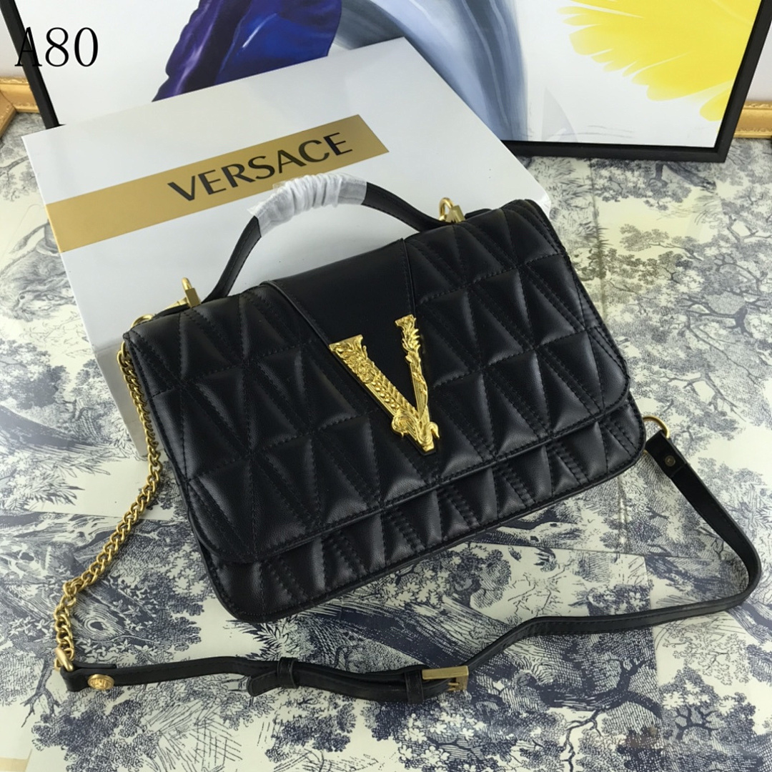 Versaci – Signature V Quilted Leather Shoulder Bag #422