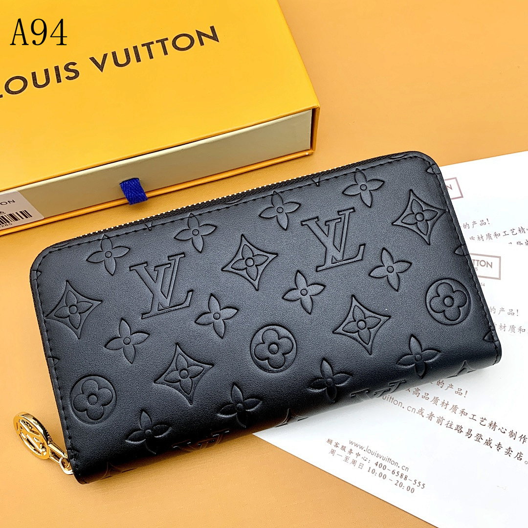 LVutton A94 Monogram Empreinte Zip Around Wallet #163