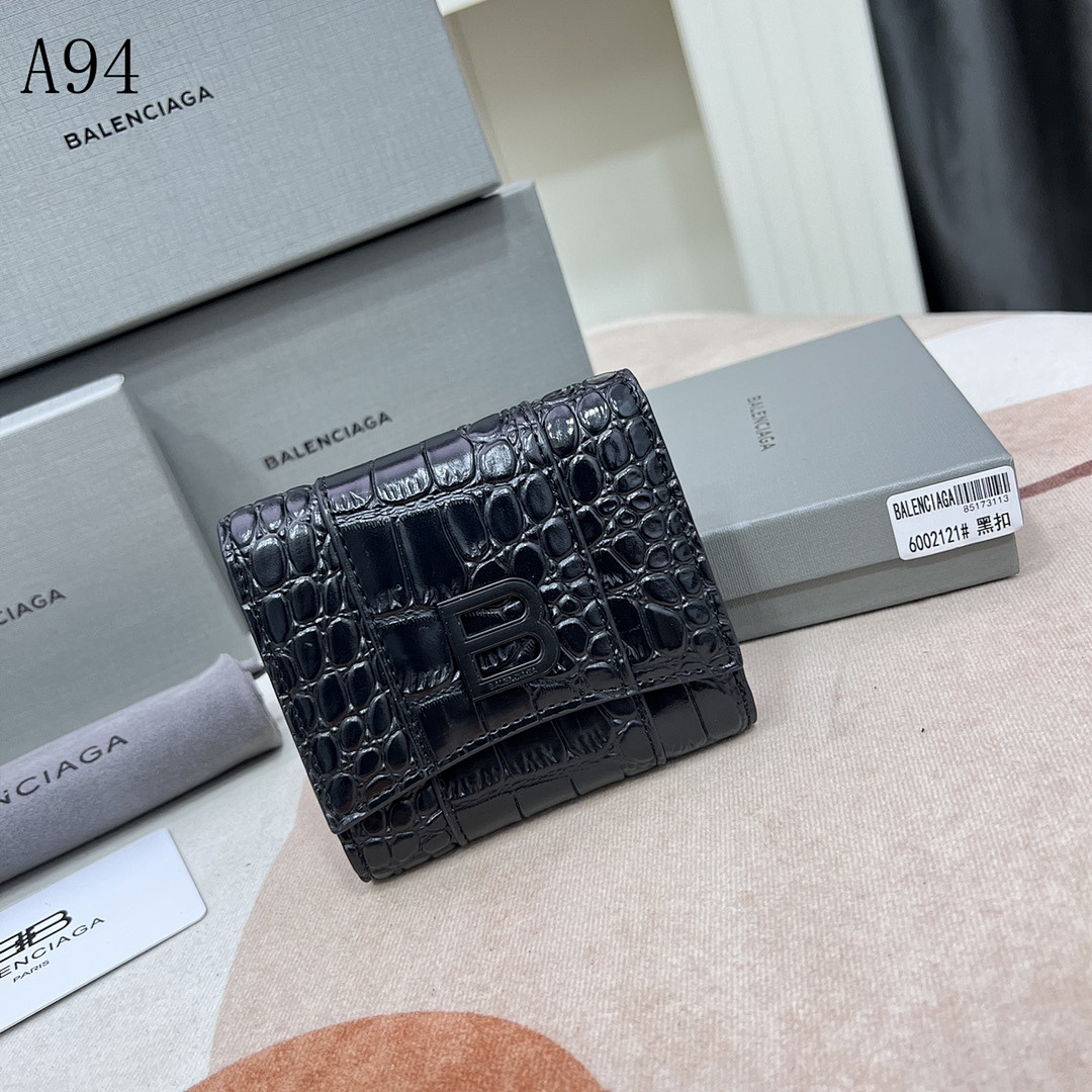 Balensiaga A94 Crocodile-Embossed Leather Wallet #231