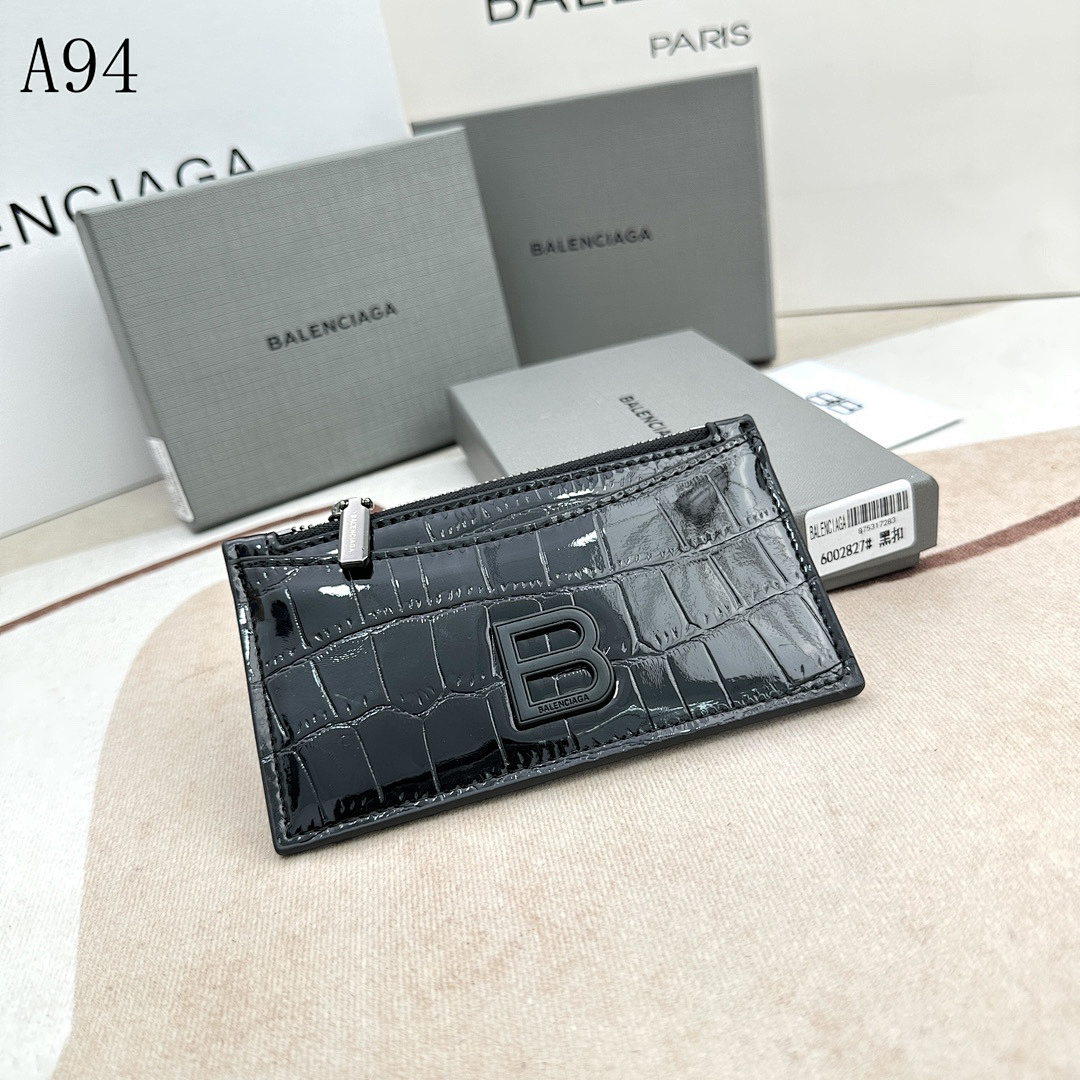 Balensiaga – A94 Crocodile-Embossed Leather Card Holder #226