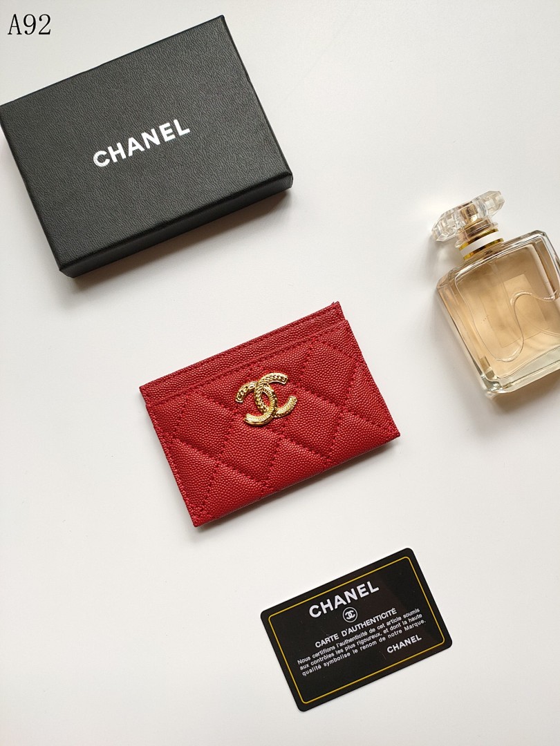Chan3l Classic Quilted Card Holder #246