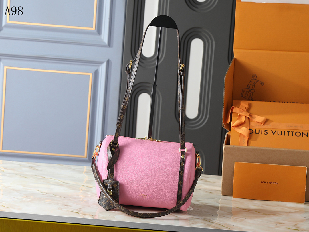 LVutton #A98 – Pink Monogram Canvas Crossbody Bag #45