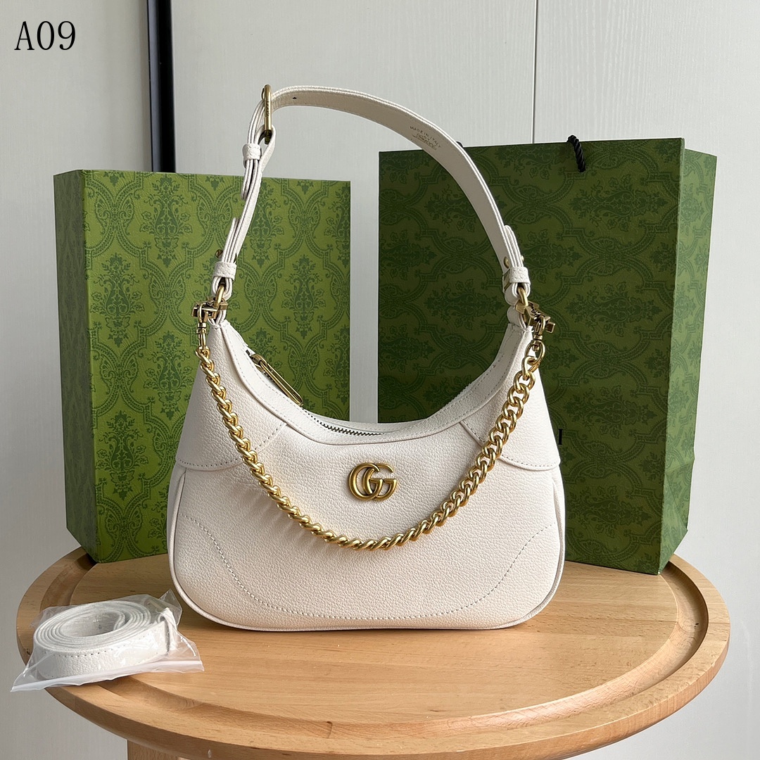 Gucc1 Marmont White Leather Shoulder Bag #272