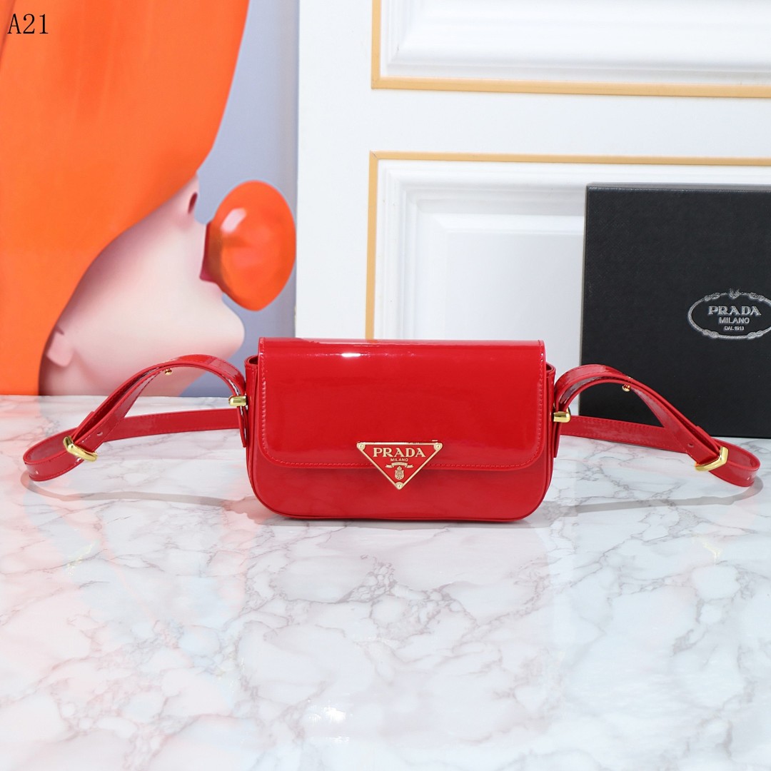 Pr4da + Model# A21 + Calfskin Leather Crossbody Bag #1921