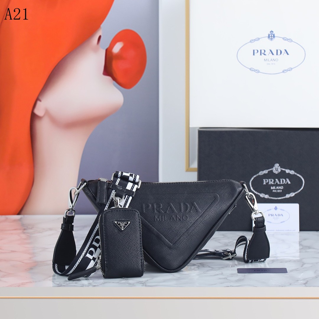 Pr4da Triangular Saffiano Leather Crossbody Bag #1704 1 Pr4da Triangular Saffiano Leather Crossbody Bag #1704