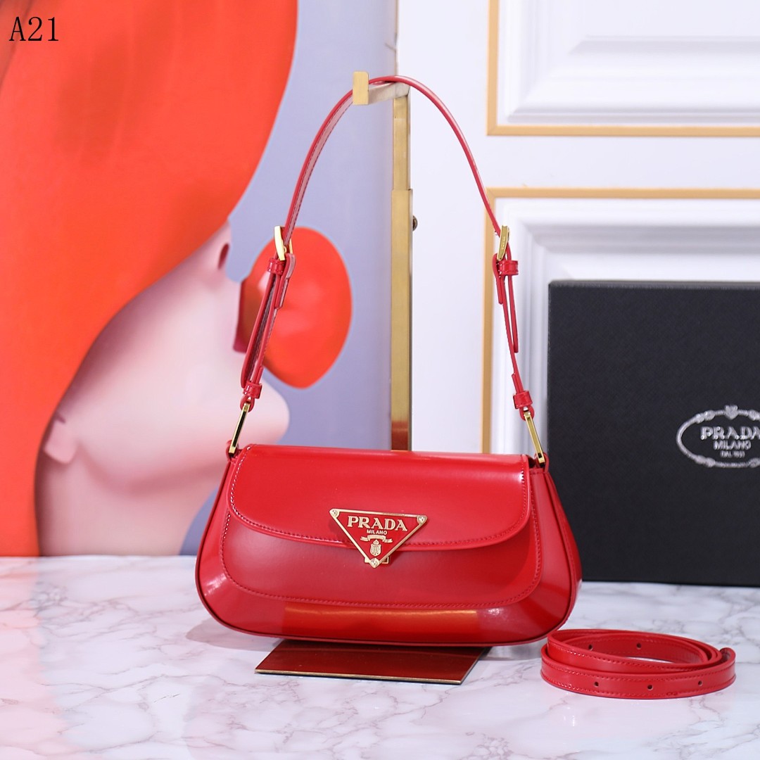 Pr4da + Galleria + Red Leather Shoulder Bag #1838 1 Pr4da + Galleria + Shoulder Bag #1852