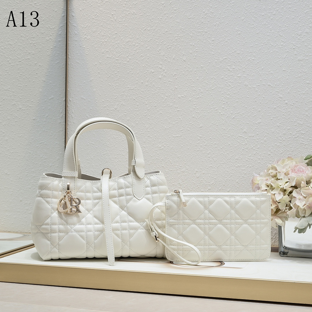 Diiior Lady Diiior Tote Bag + Clutch Set #2114 1 Diiior Lady Diiior Tote Bag + Clutch Set #2114