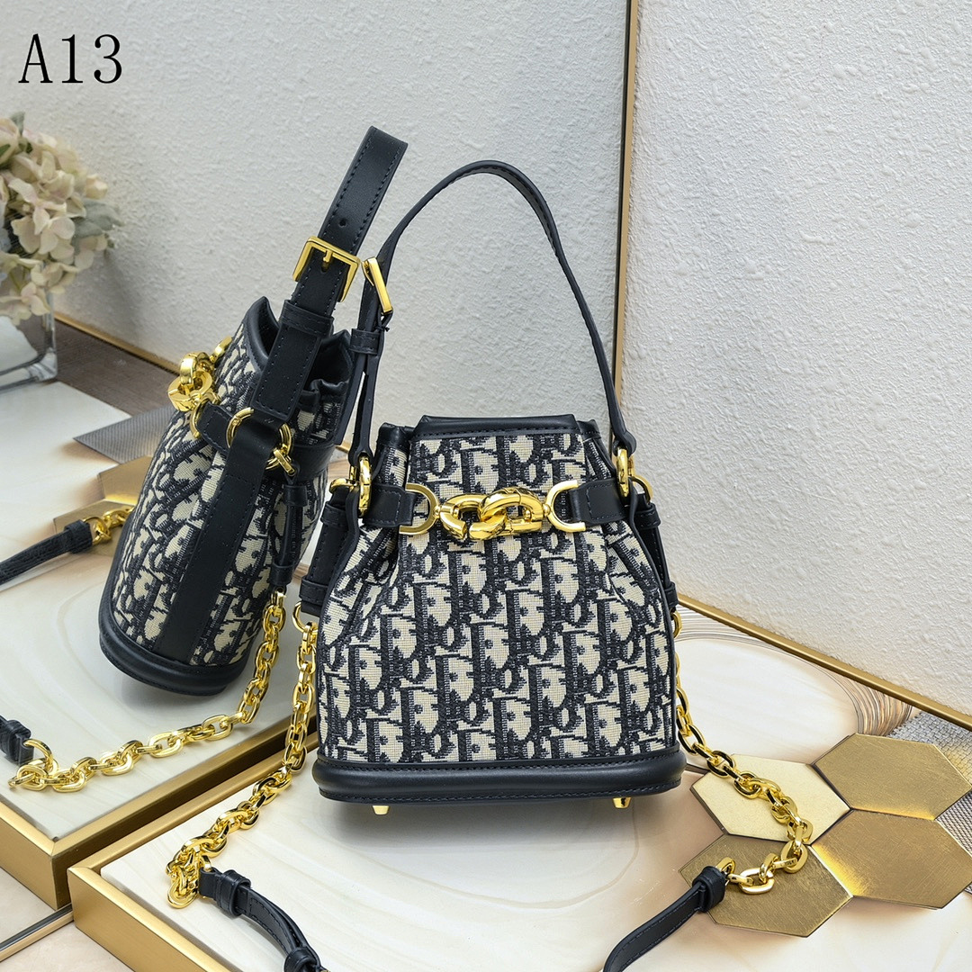 Diiior + Lady Diiior + Oblique Canvas Bucket Bag #2088