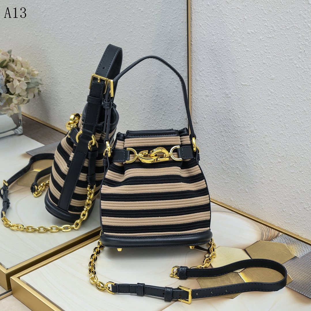 Brand A13 + Model# A13 + Striped Drawstring Bucket Bag #2140 1 Brand A13 + Model# A13 + Striped Drawstring Bucket Bag #2140