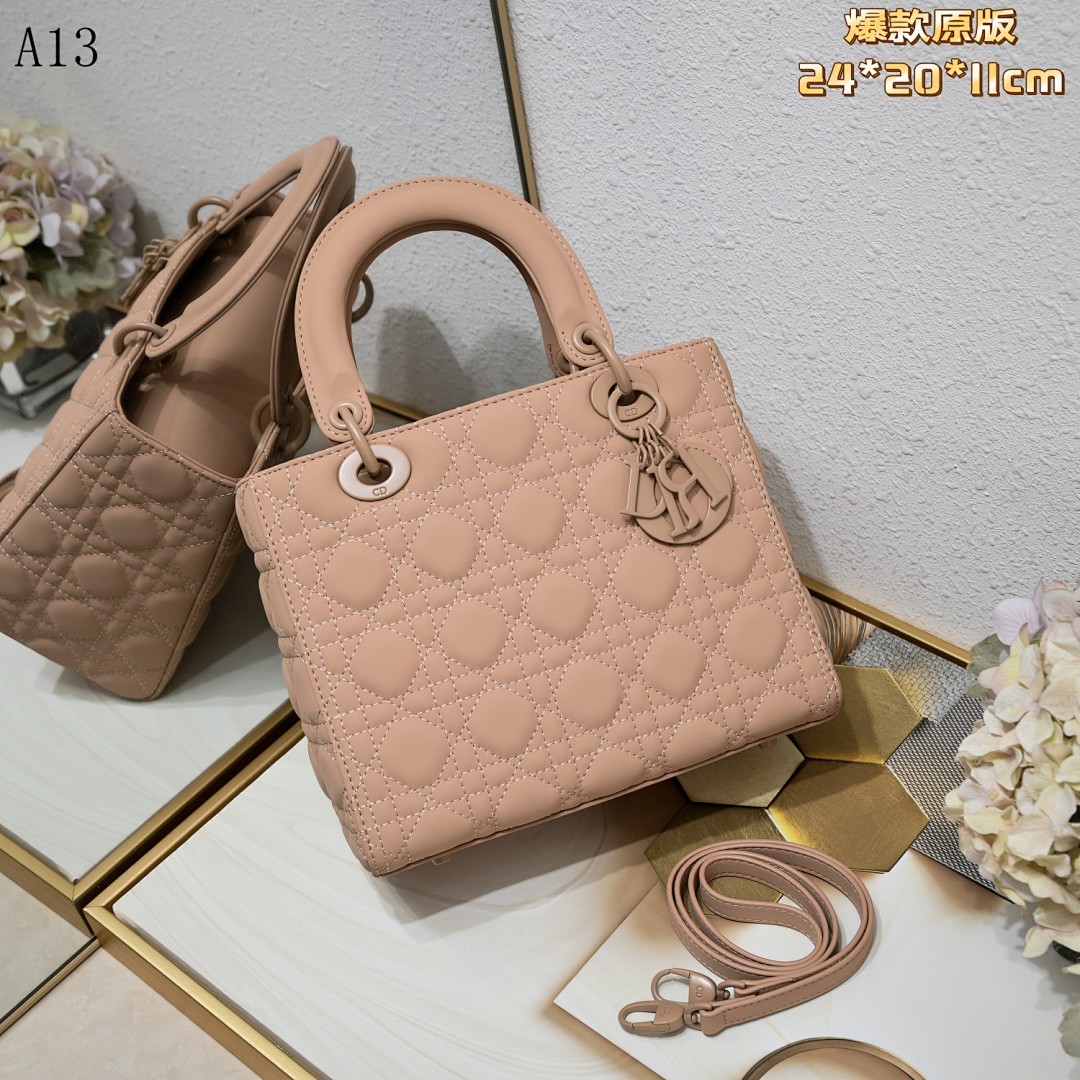 Diiior Lady Diiior Medium Quilted Tote #2178