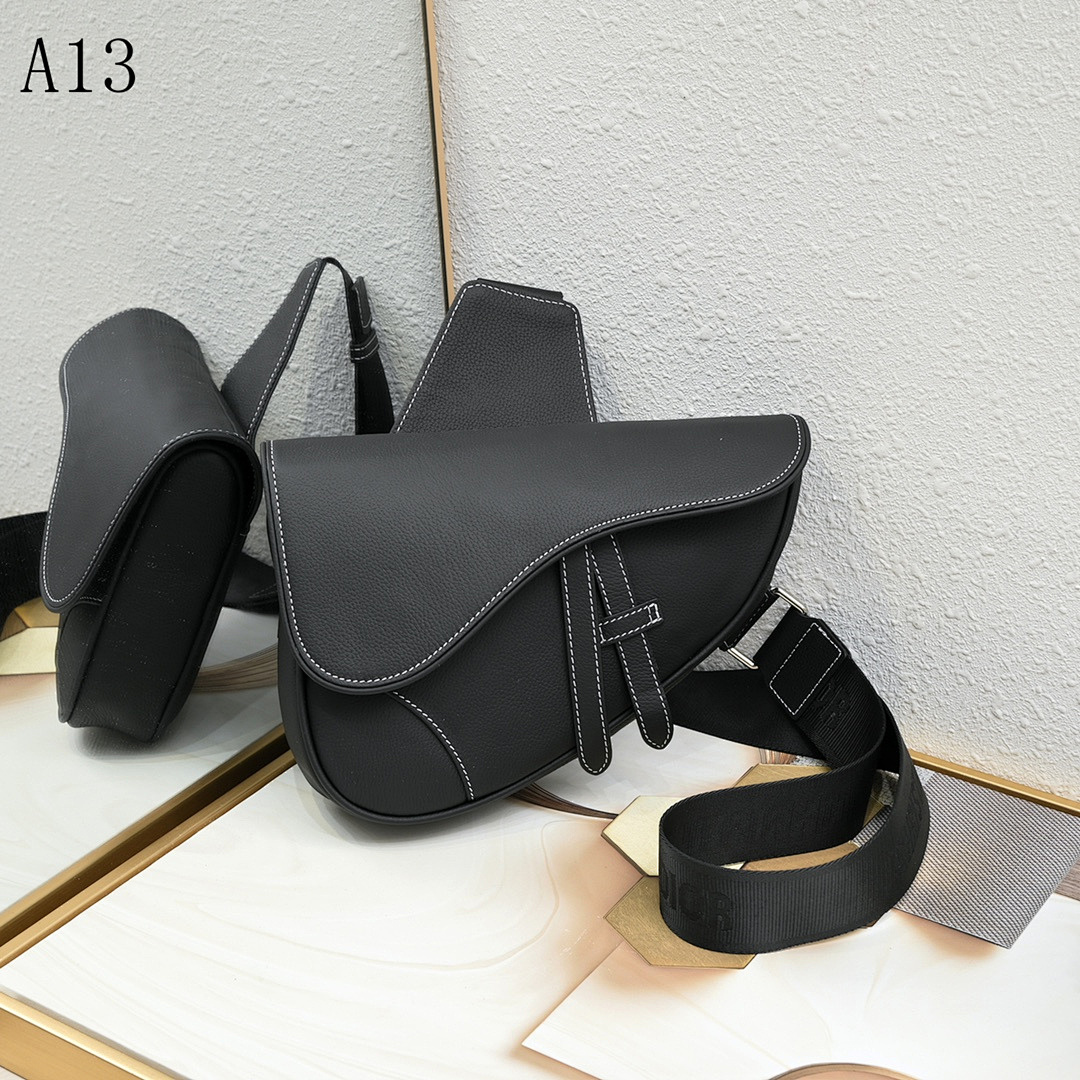 A13 – Minimalist Black Leather Crossbody Bag #2166