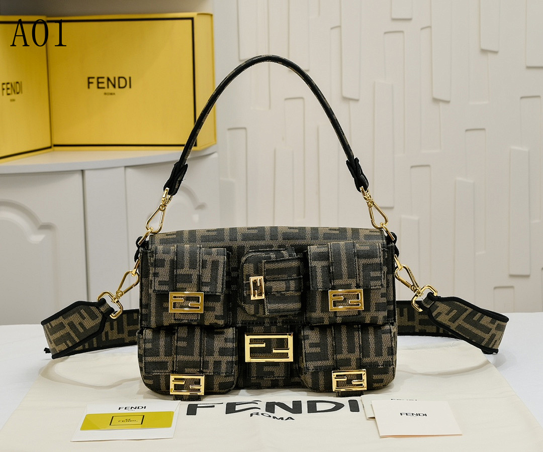 FENDII - Baguette FF Logo Shoulder Bag #2433 1 FENDI – Baguette FF Logo Shoulder Bag #2433