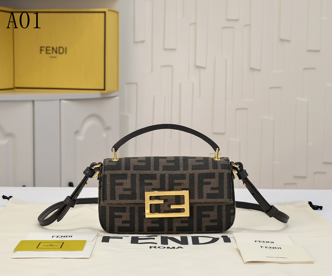 FENDI – Baguette FF Logo Mini Crossbody Bag #2439