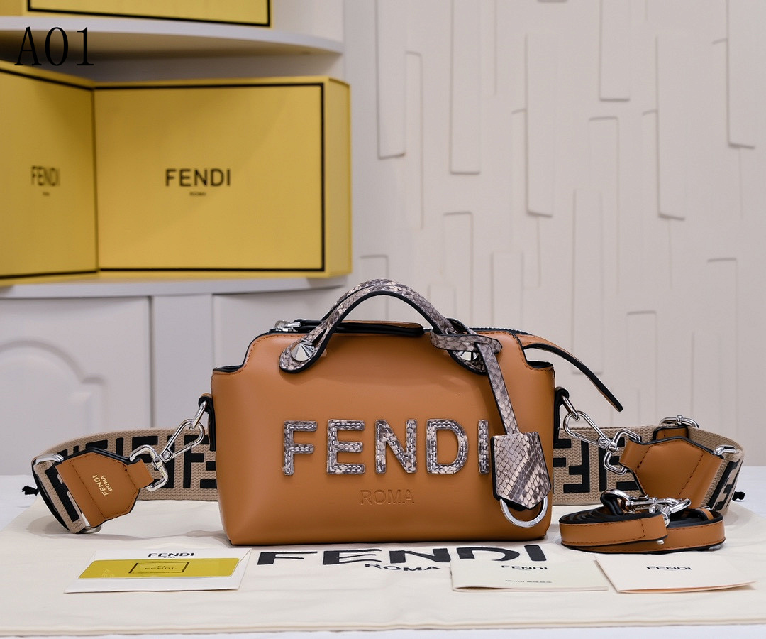 FENDII - Baguette Mini - Logo Embellished Leather Crossbody Bag #2356 1 FENDI – Baguette Mini – Logo Embellished Leather Crossbody Bag #2356
