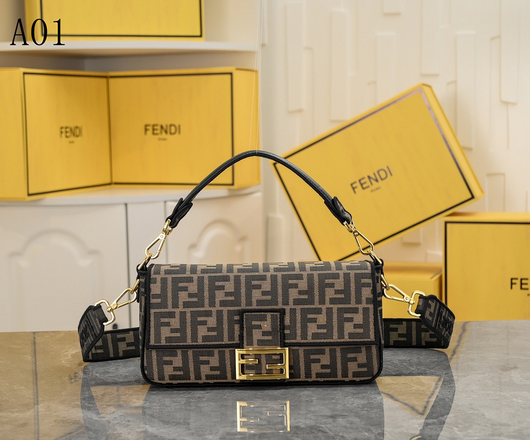 FENDI Baguette – Iconic Zucca Print Crossbody #2453