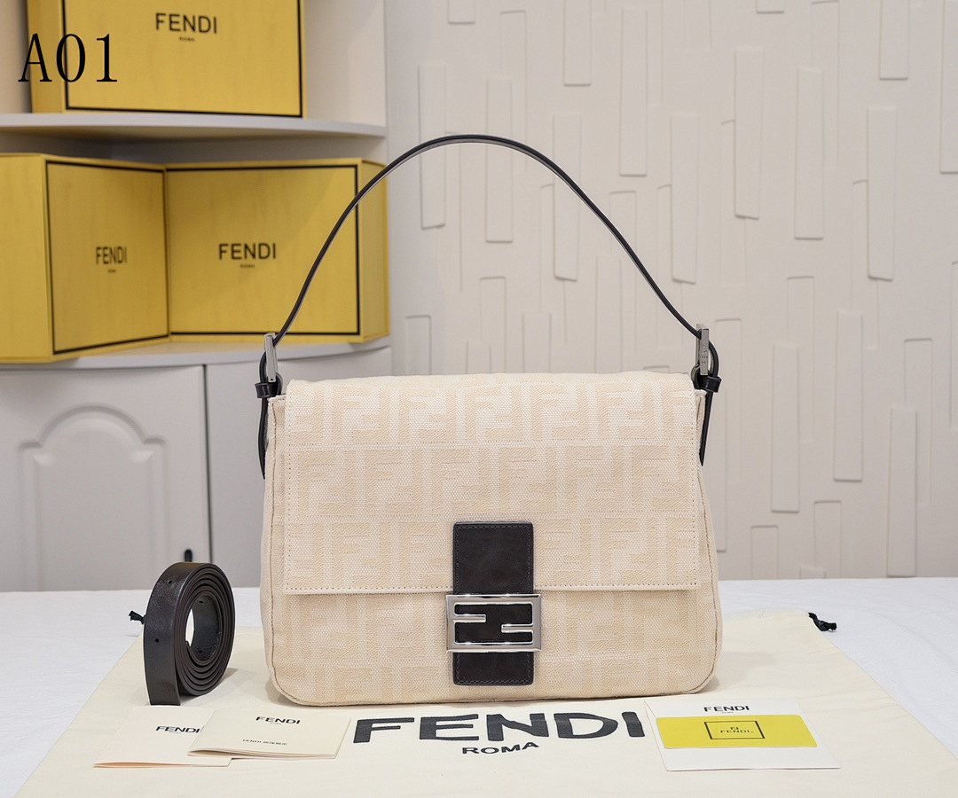 FENDI – Baguette – Iconic Canvas Shoulder Bag #2267