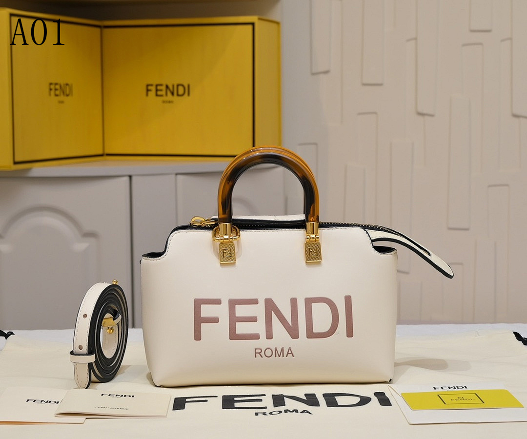 FENDI – Baguette Mini – White Logo Tote #2341