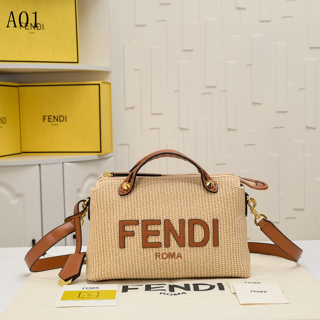 FENDII - A01 - Braided Raffia Tote Bag #2522 1 FENDI – A01 – Braided Raffia Tote Bag #2522