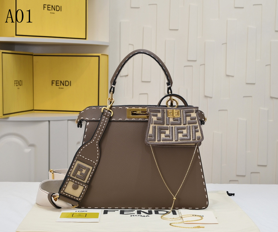 FENDI + Peekaboo + FF Monogram Bag #2552