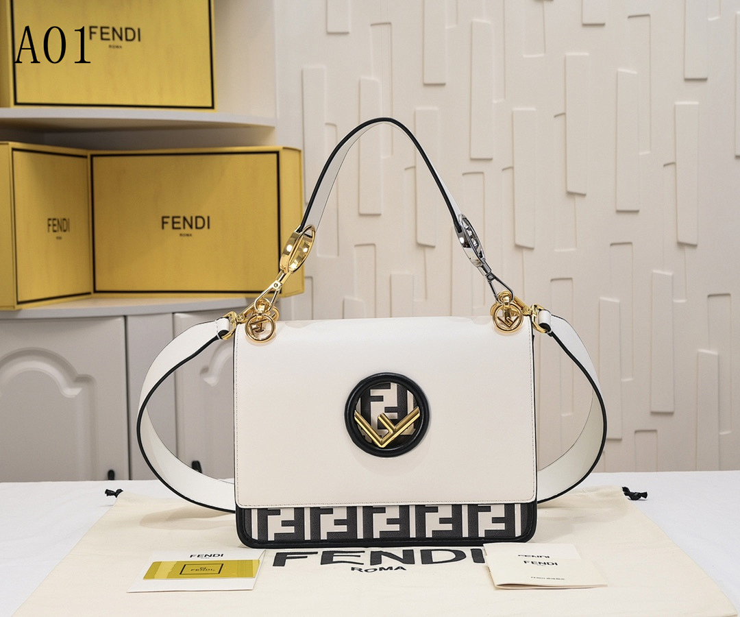 FENDI Baguette FF Logo Shoulder Bag #2261