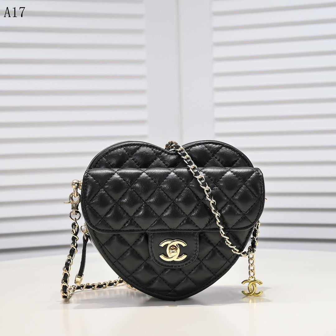 Chan3l Classic Heart-Shaped Quilted Bag #2965