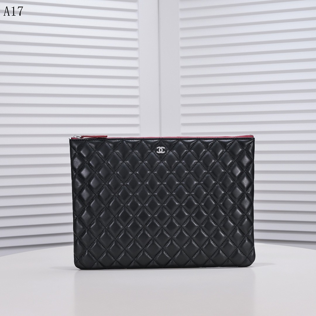 Chan3l Classic Quilted Leather Clutch #3003 1 Chan3l Classic Quilted Leather Clutch #3003