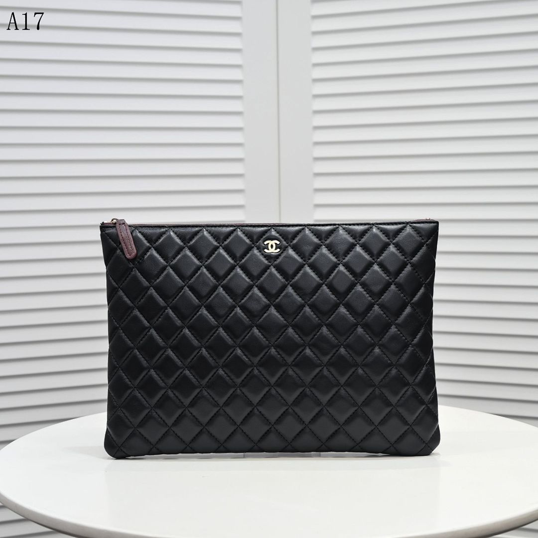 Chan3l Classic Quilted Leather Clutch #2630