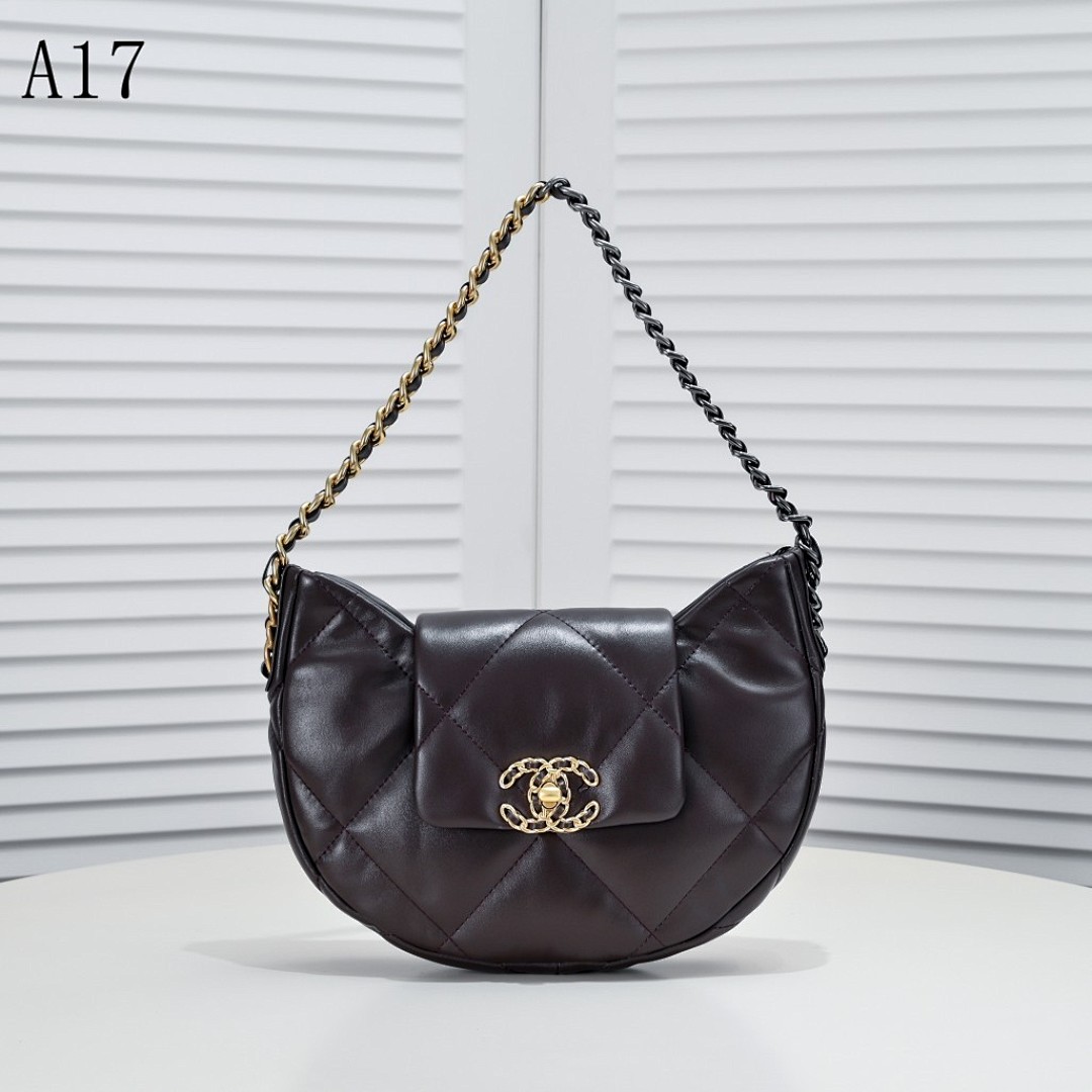 Chan3l – A17 – Quilted Half-Moon Shoulder Bag #2692