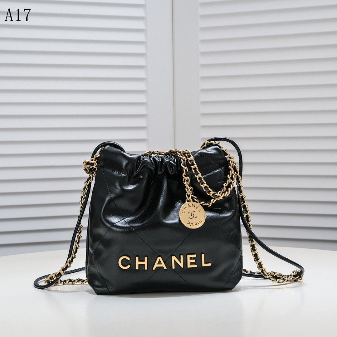 Chan3l A17 Quilted Drawstring Shoulder Bag #1218