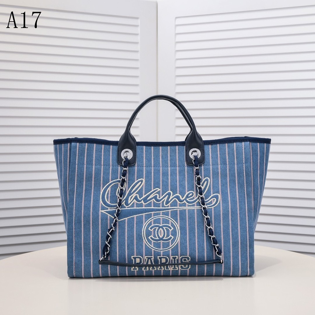 Chan3l – A17 – Denim Stripe Tote Bag #2940