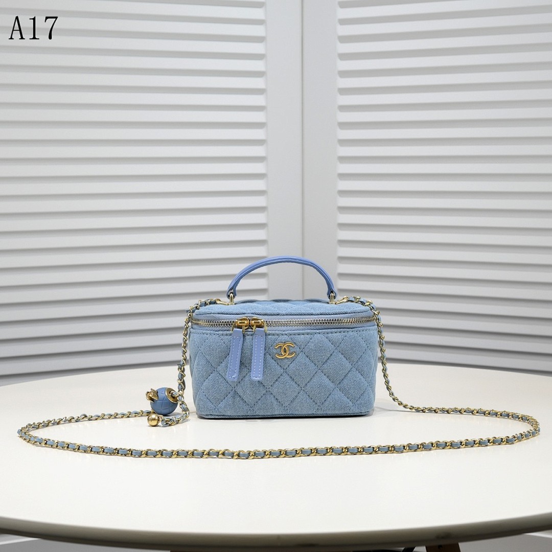 Chan3l Classic Quilted Denim Crossbody Bag #2683