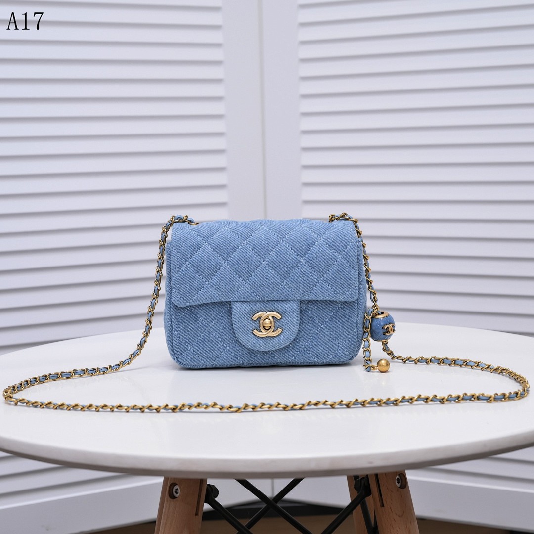 Chan3l A17 Classic Quilted Denim Bag #3549
