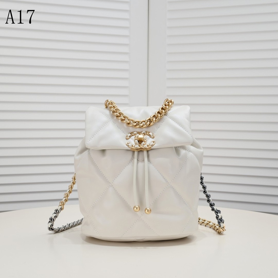 Chan3l Classic Quilted Drawstring Backpack #2780
