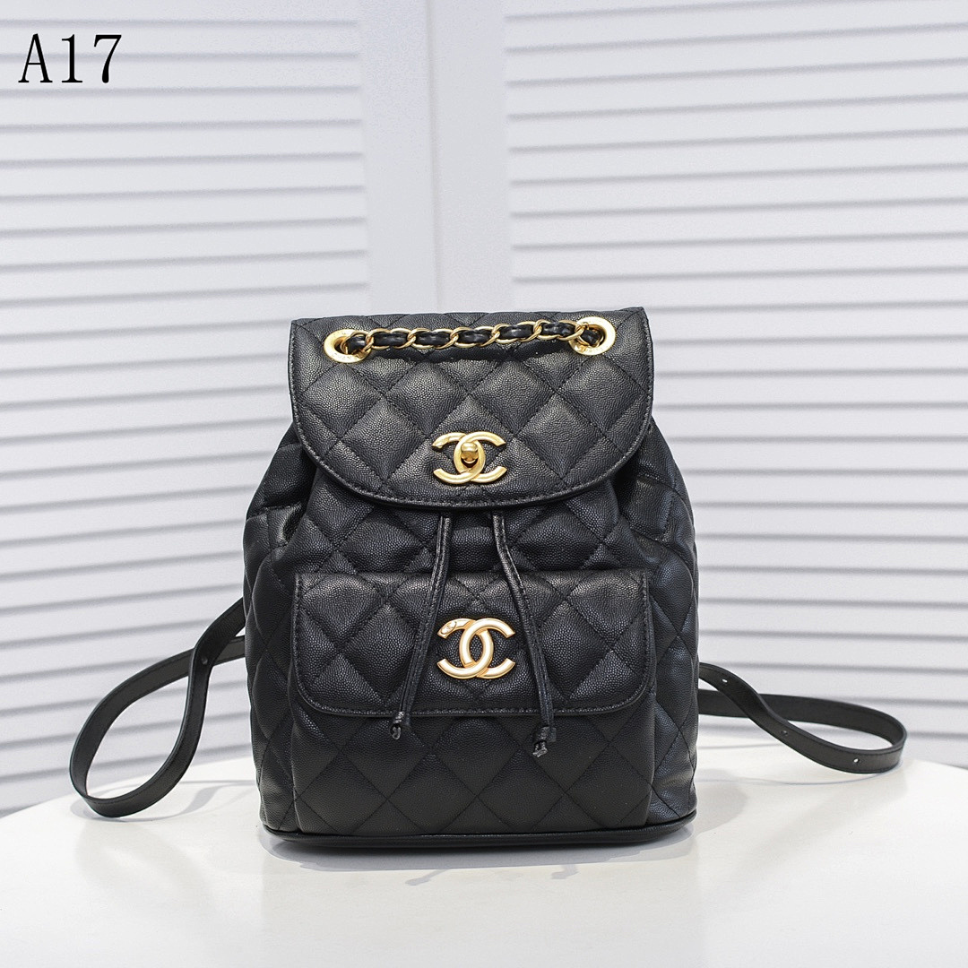 Chan3l Classic Quilted Drawstring Backpack #2578