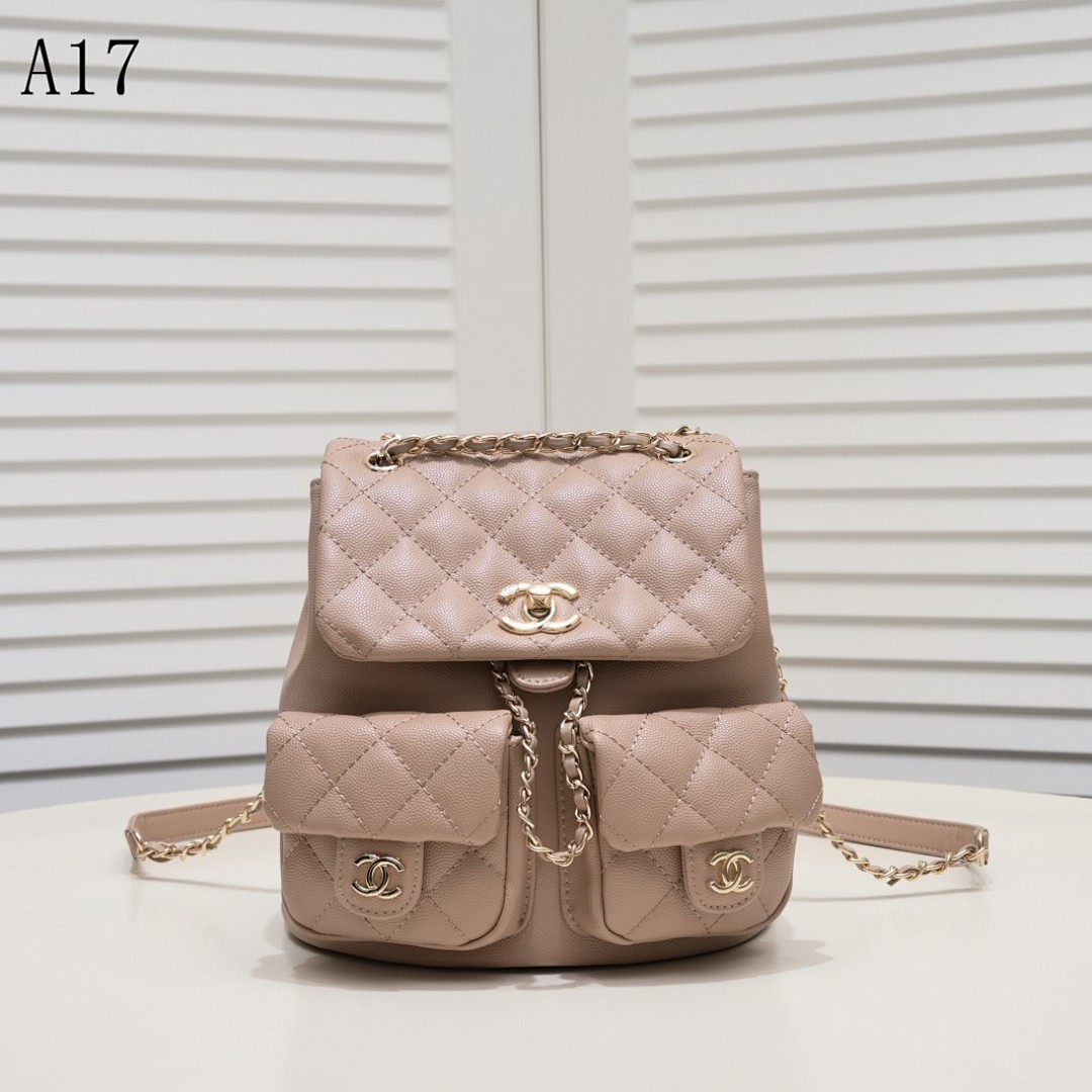Chan3l A17 Quilted Leather Backpack #3002