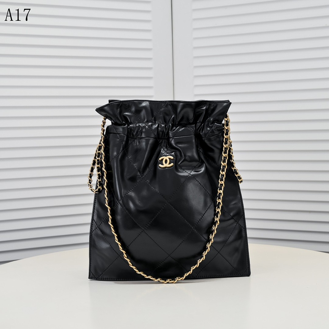 Chan3l Classic Quilted Drawstring Bucket Bag #2889