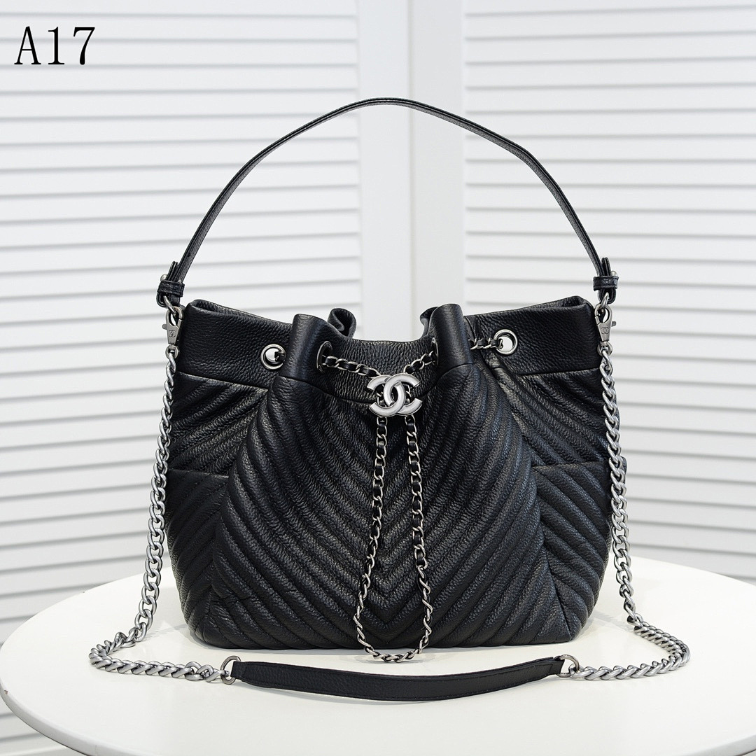 Chan3l A17 Quilted Drawstring Bucket Bag #2737 1 Chan3l A17 Quilted Drawstring Bucket Bag #2737
