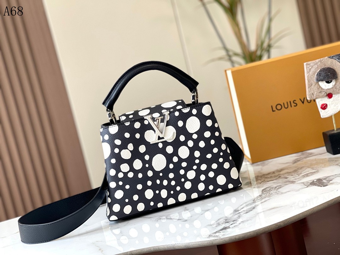 LVutton + A68 + Polka Dot Capucines Bag #4026