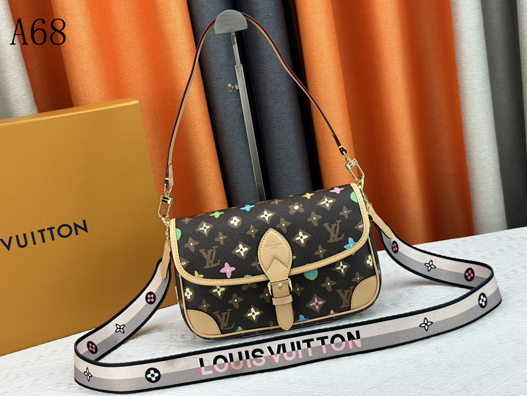 LVutton A68 Multi-Color Monogram Crossbody Bag #4258 1 LVutton A68 Multi-Color Monogram Crossbody Bag #4258