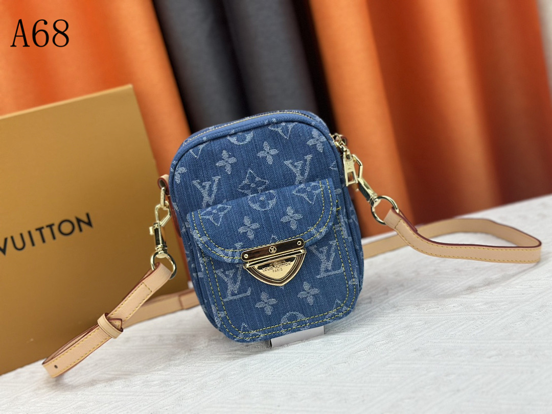 LVutton A68 Denim Crossbody Bag #4577